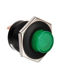 Interruttore a pulsante con spia a Led - 12/24V - Verde