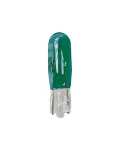 12V Lampada con zoccolo vetro - (T5) - 1,2W - W2x4,6d - 2 pz  - D/Blister - Verde