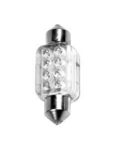 12V Lampada siluro 8 Led - 13x35 mm - SV8,5-8 - 1 pz  - Scatola - Bianco