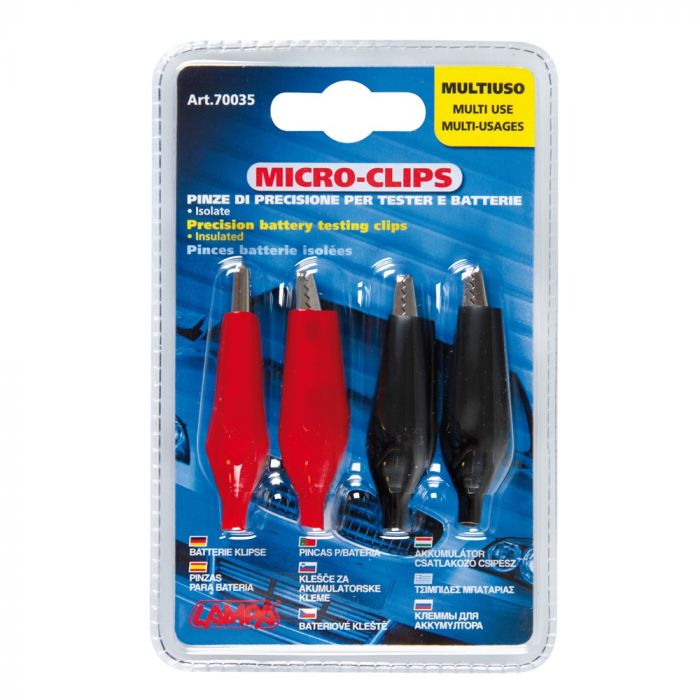 set 4 pinzette isolate Micro-clips 4,5 cm